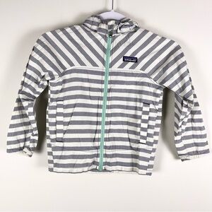 Patagonia Baby High Sun Jacket Size 5T Striped Hooded Jacket Mint Outdoor Unisex